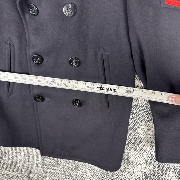 Vintage‎ US Navy Peacoat Mens 36 Regular 1962 Wool Dress Blue - Picture 10 of 13